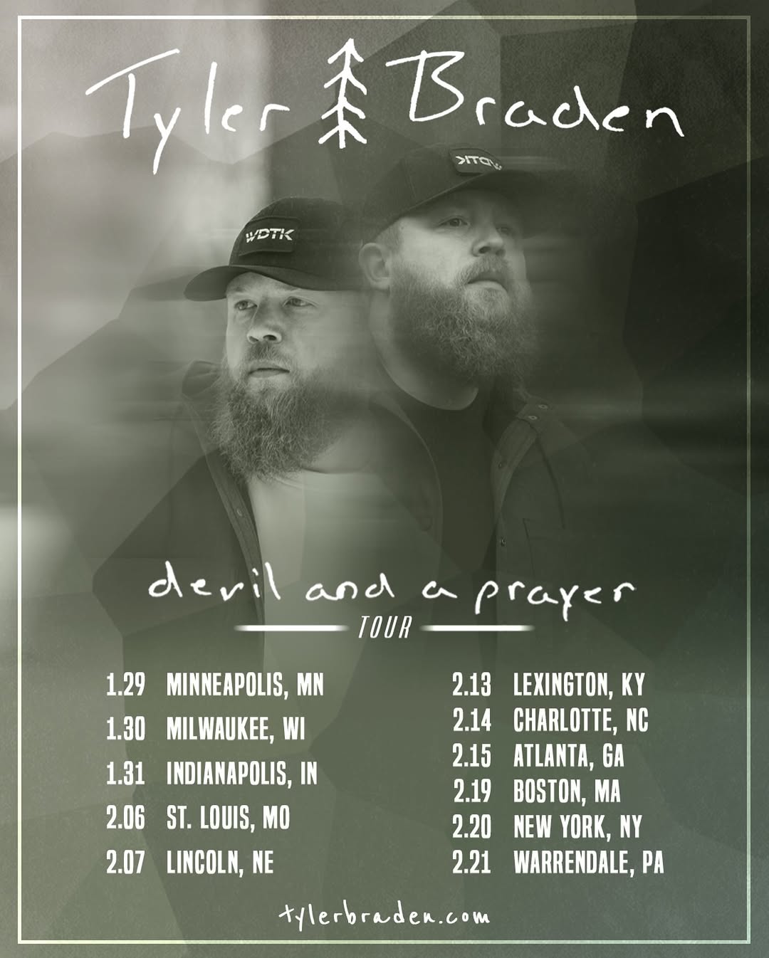 Tyler Braden Devil and a Prayer Tour Poster 2026